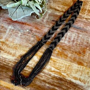 Free People Beaded Chevron Multi chain Necklace